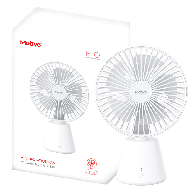 Motivo Portable Fan F10 White 3000 Mah Mini Rotation Fan