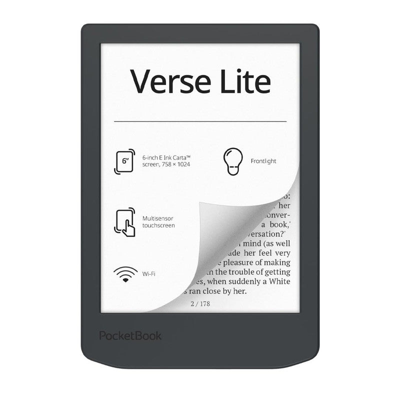 Pocketbook Ebook Verse Lite Midnight Grey 6In 8Gb E Ink Carta