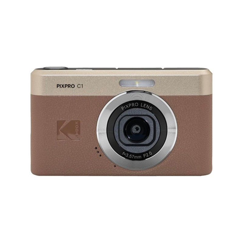 Kodak Digital Camera C1 Brown Pixpro Compact Digital Camera With 16GB Tf Card & Card Reader Bundle Set Built In Li