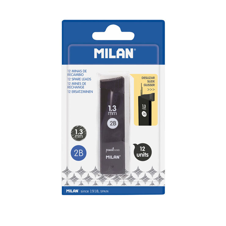 Milan Pencil Lead Refill HB 1.3mm 12's Black