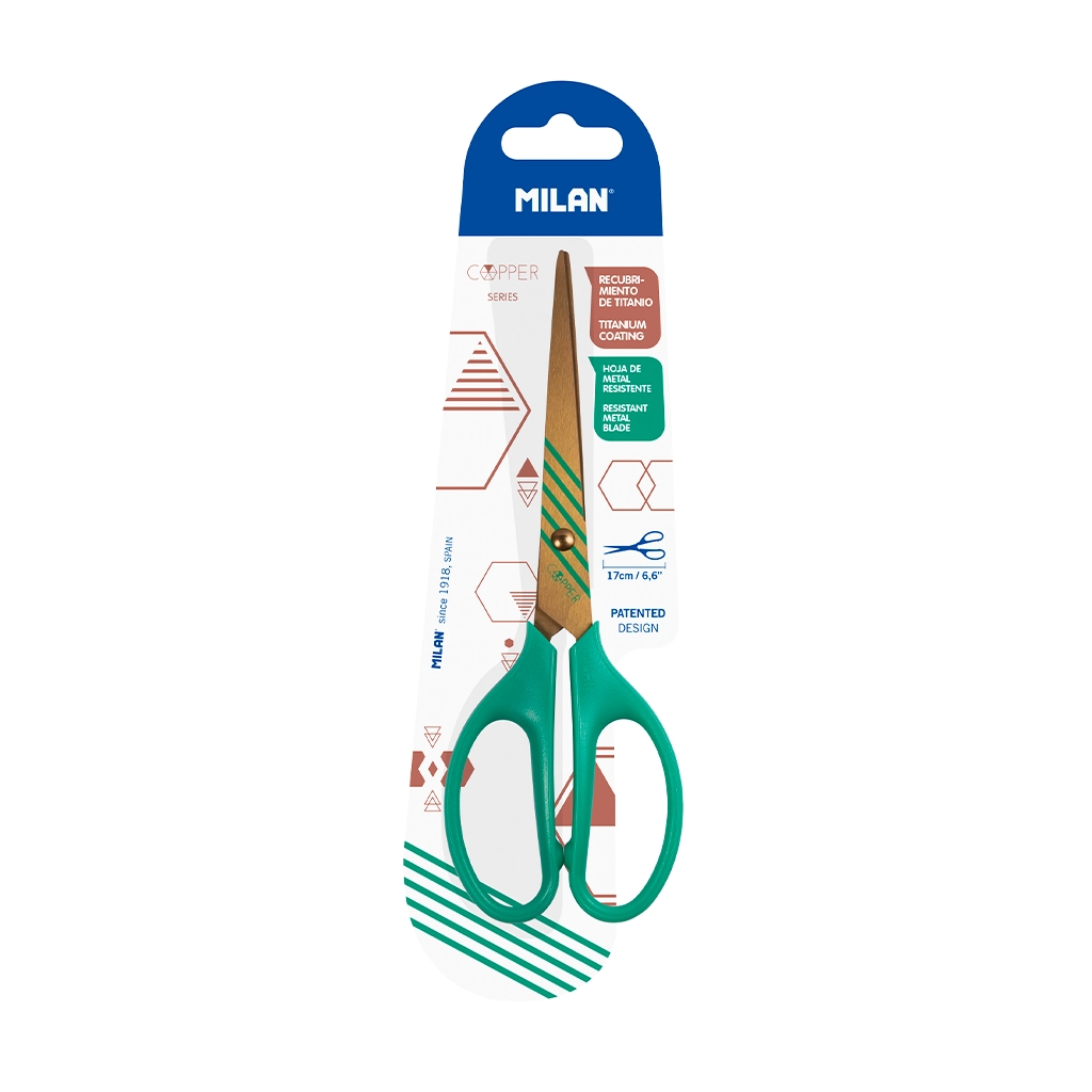 Milan Multi-Purpose Scissors Copper Series Green 17 cm 6.6 Inches Bwm10425Cpgr - School Supplies