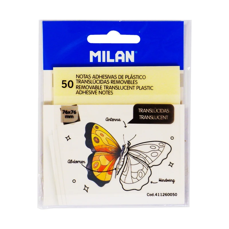 Milan Sticky Notes 76x76mm 50Sheets Translucent - School Supplies