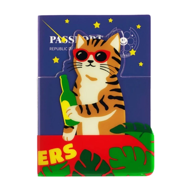 Wiggle Wiggle Pocket Passport Case, Drunken Cat