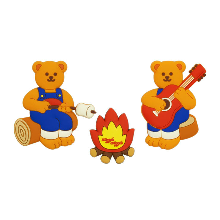 Wiggle Wiggle Magnet Set Camping Bear PVC