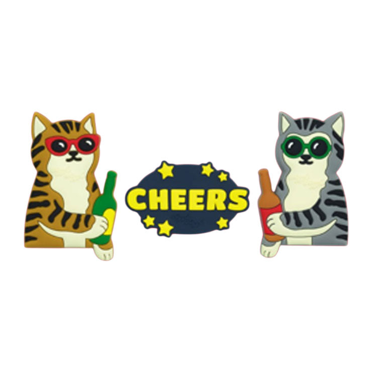 Wiggle Wiggle PVC Magnet Set, Drunken Cat