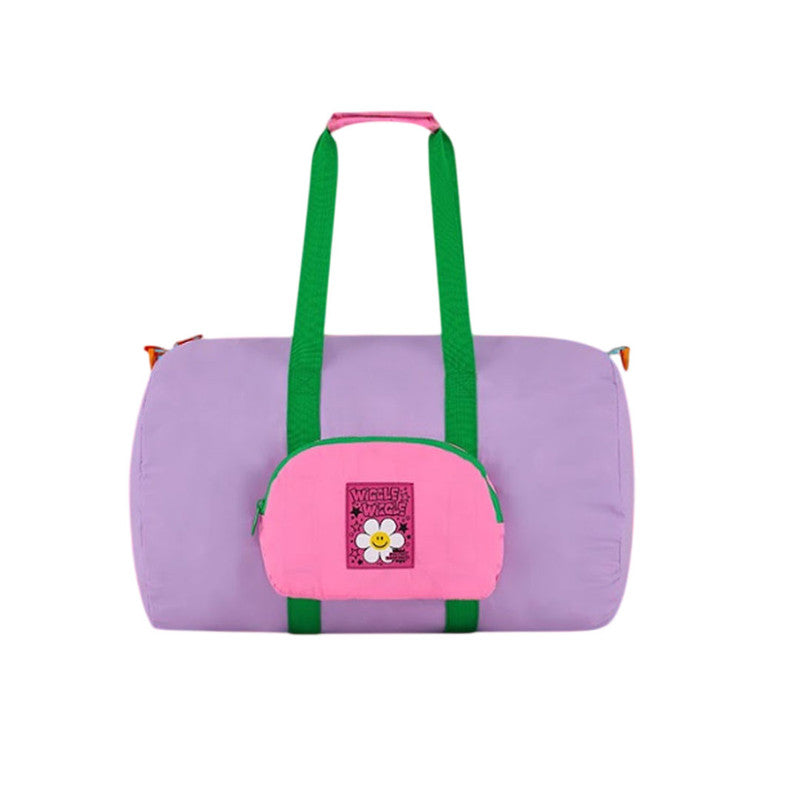 Wiggle Wiggle Foldable Duffle Bag, Pink & Purple
