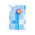 Wiggle Wiggle Blooming Filter Showerhead, Pink & Blue
