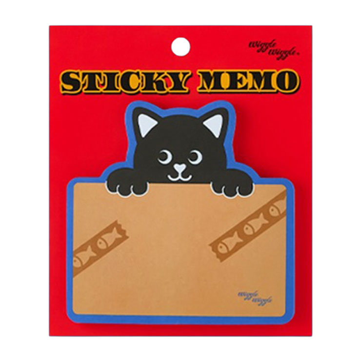 Wiggle Wiggle Sticky Memo Black Cat