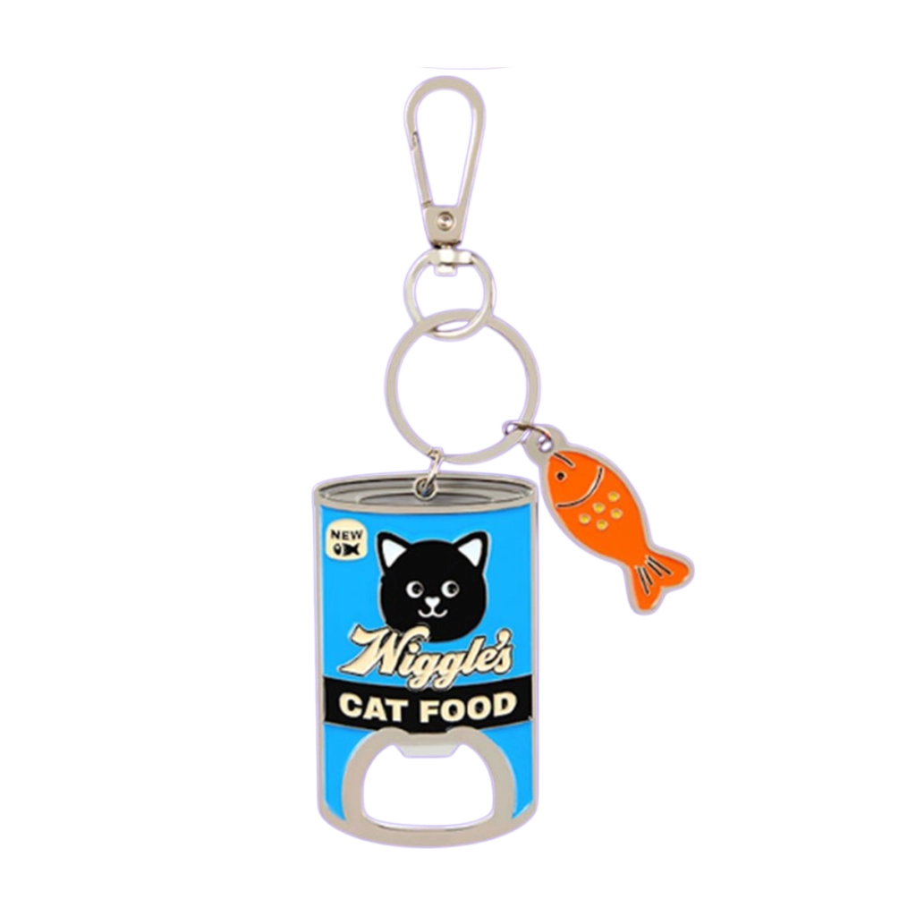 Wiggle Wiggle Opener Keyring, Black Cat