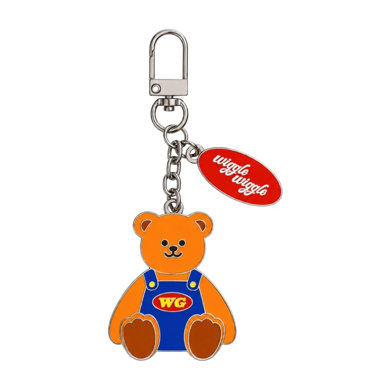 Wiggle Wiggle Metal Charm Keyring - Wiggle Bear