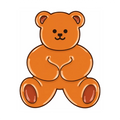 Wiggle Wiggle Metal Badge, Teddy Bear