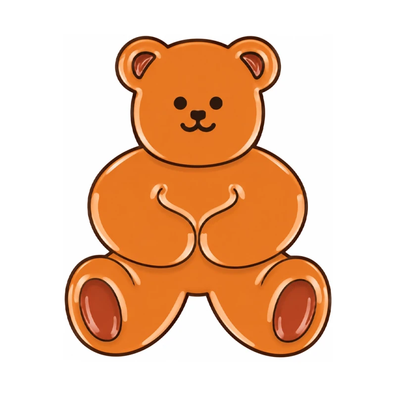 Wiggle Wiggle Metal Badge, Teddy Bear