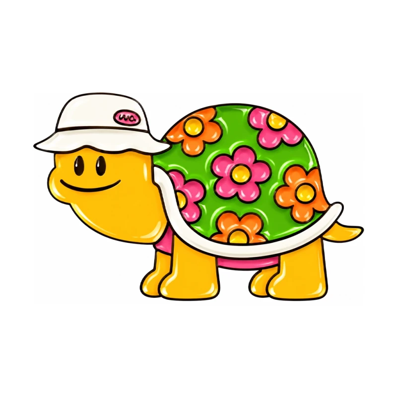 Wiggle Wiggle Metal Badge, Calming Turtle