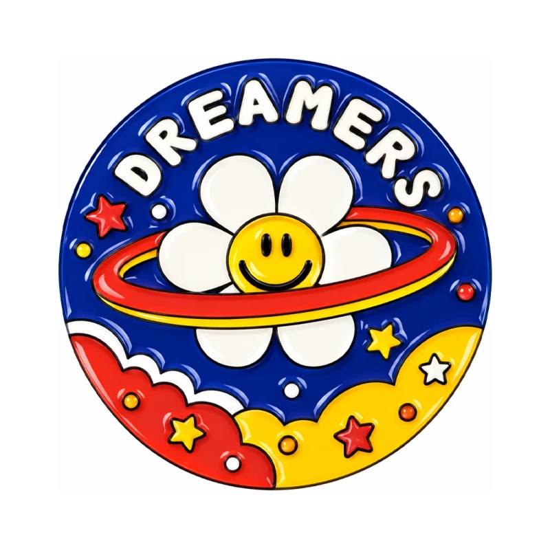 Wiggle Wiggle Metal Badge, Dreamer