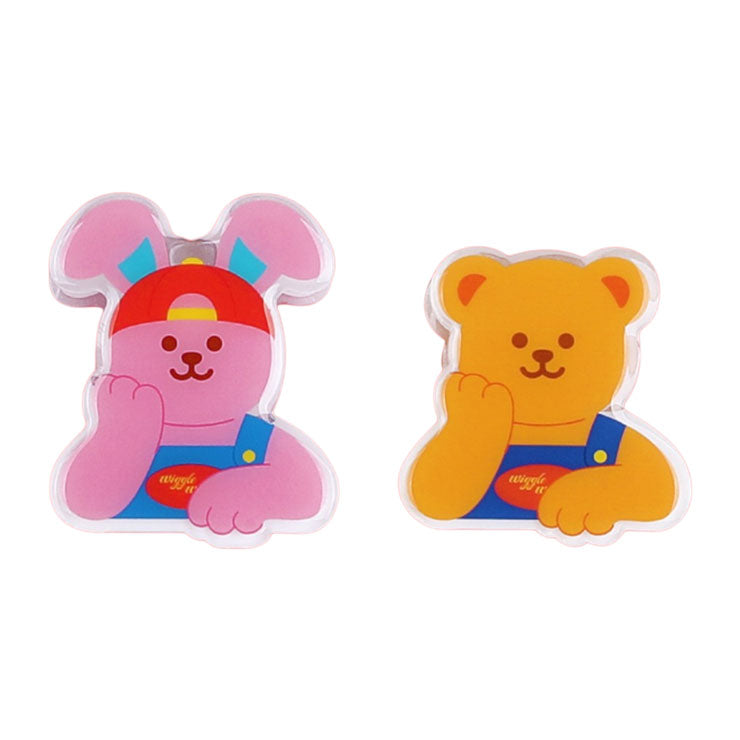 Wiggle Wiggle Clip Set Wiggle Bear And Bunny Acrylic