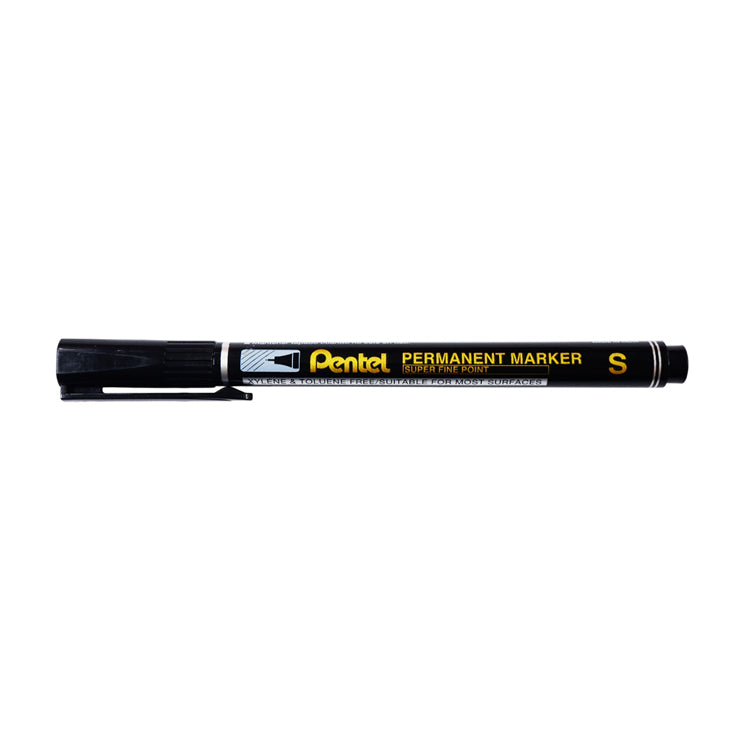 Pentel Permanent Marker Superfine Black 0.6mm NFS410A - School & Office Supplies - Writing