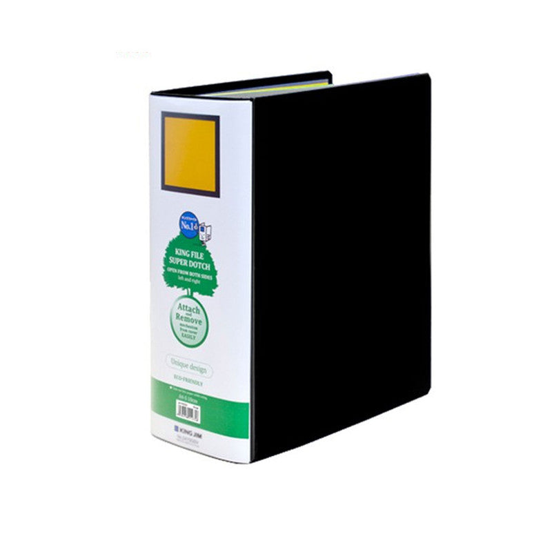 KING JIM Lever Archfile A4 10CM 2470GSV SD DE 4IN with Insert Label Black