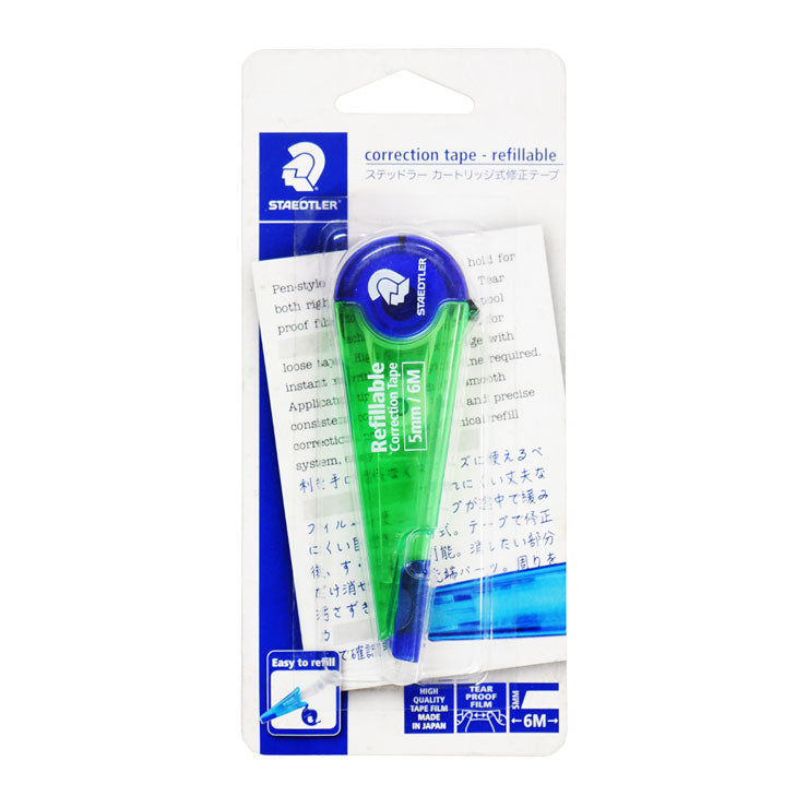 Staedtler Refillable Correction Tape 5mmx6mm 6202-5BKLO, Green