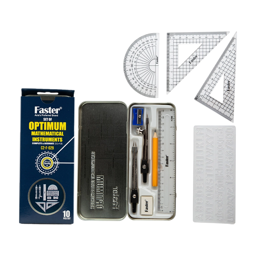 Faster Optimum Mathematical Instruments C2F029 - School Supplies - Drawing & Technical Tools