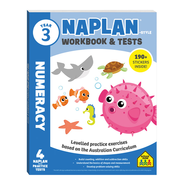 Year 3 Naplan Style Numeracy Workbook and Tests by Hinkler - Trade Paperback - Elementary Books