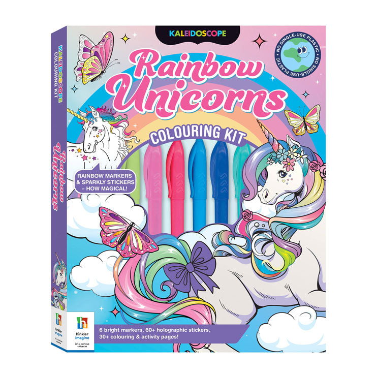 Kaleidoscope Colouring Kit: Rainbow Unicorns - Trade Paperback - Activity Books for Kids