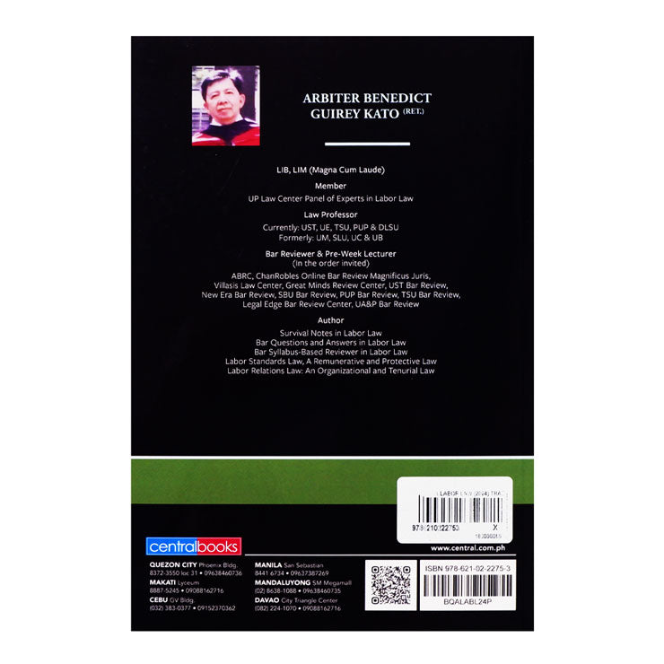 Bar Q & A: Labor Law (2024) by Benedict Guirey Kato - Trade Paperback - Academic