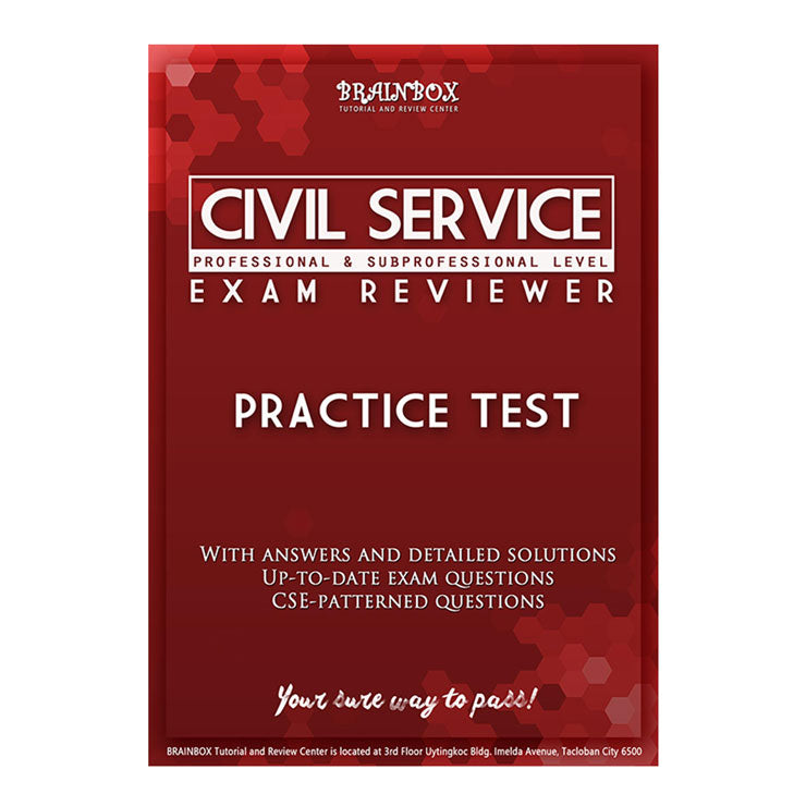 Brainbox Civil Service Exam Reviewer Practice Test Trade Paperback by Ma. Faye M. Colas