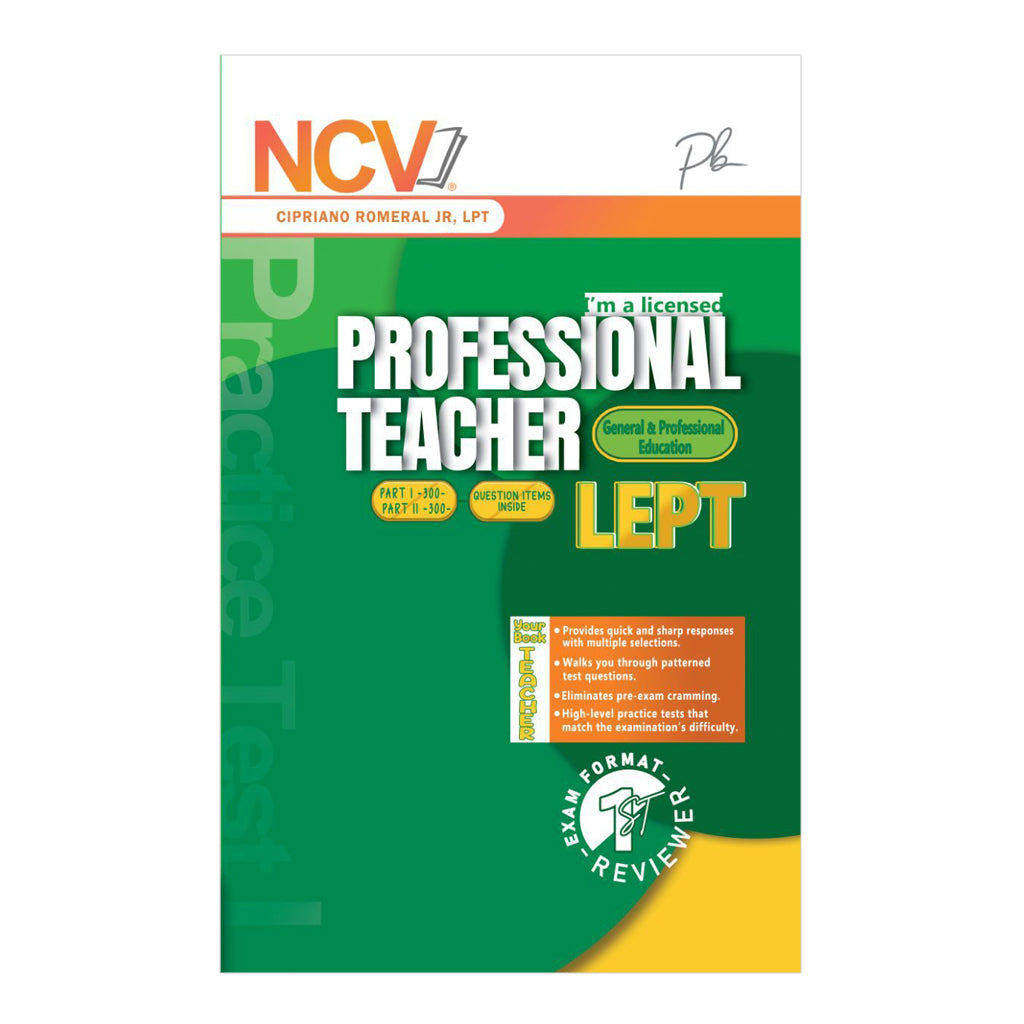 NCV Professional Teachers Practice Test 1 by Cipriano Romeral Jr - Trade Paperback