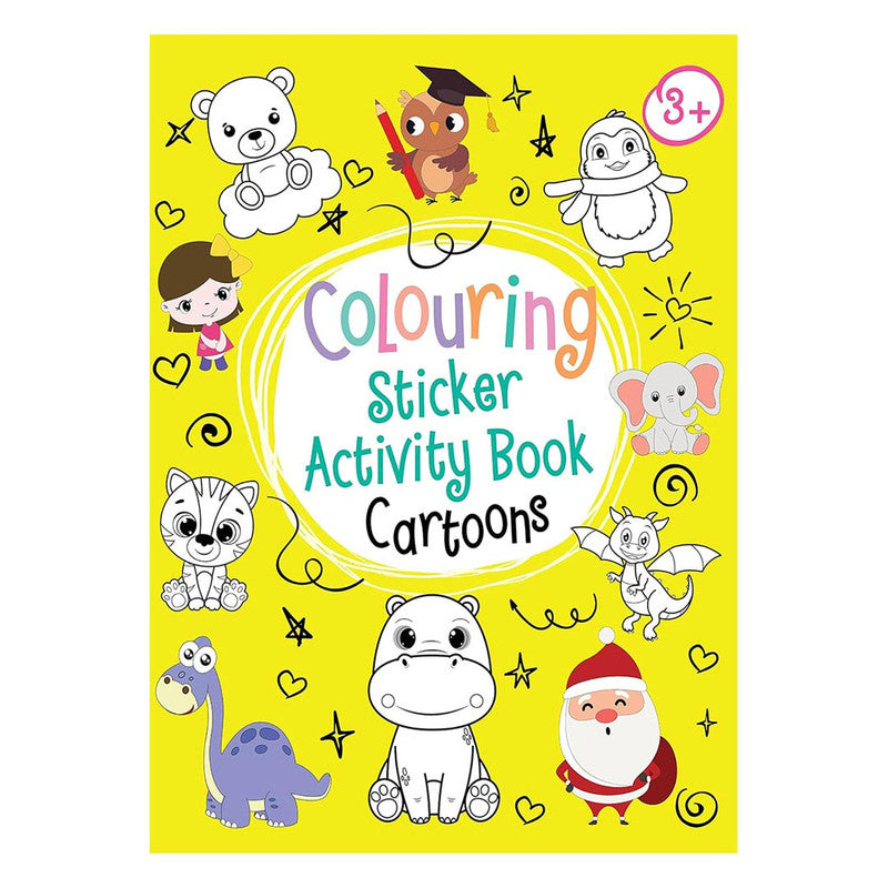 Cartoons Neon Colouring Sticker Activity Book Trade Paperback
