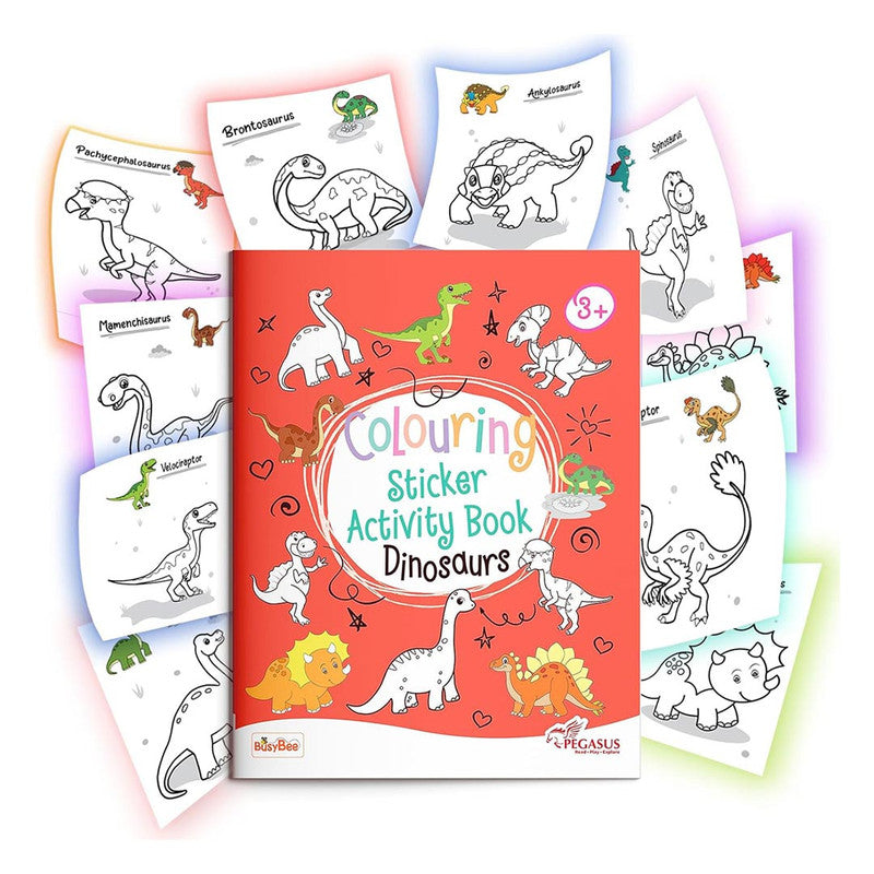 Dinosaurs Neon Colouring Sticker Activity Book Trade Paperback