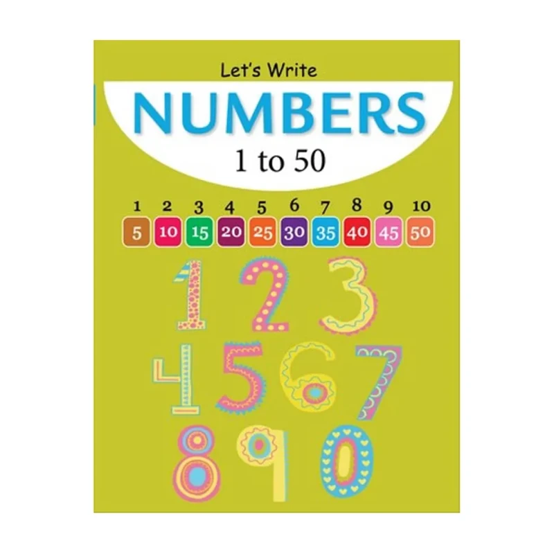 Let's Write Numbers 1-50 Trade Paperback - Books For Kids - Counting - Writing
