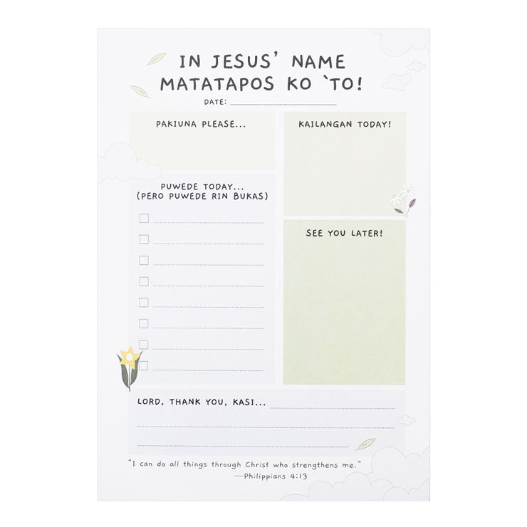 In Jesus Name Matatapos Ko To Memo Pad Jumbo - Stationery Pads