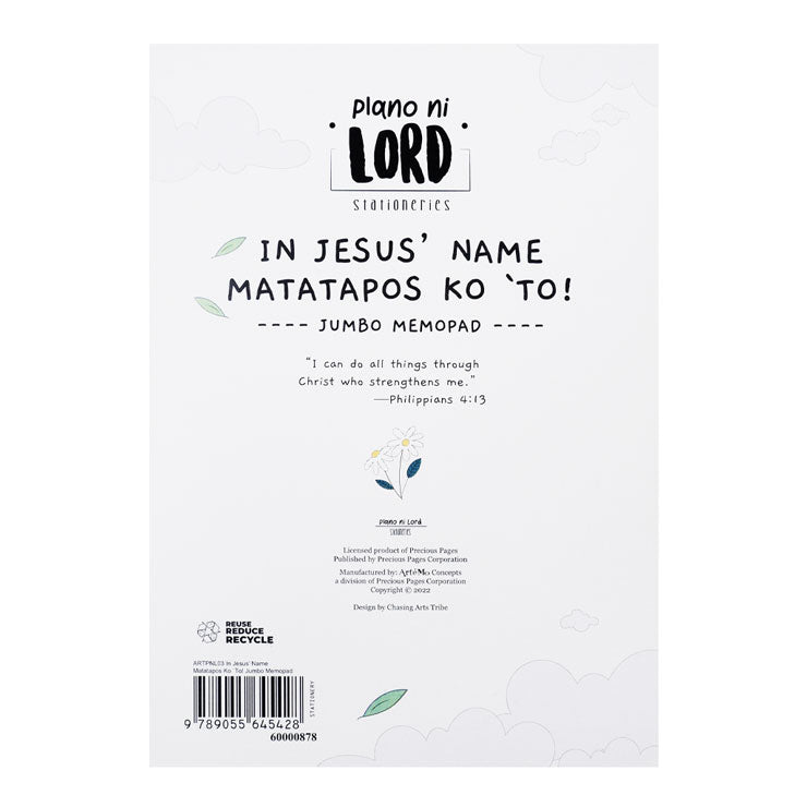 In Jesus Name Matatapos Ko To Memo Pad Jumbo - Stationery Pads
