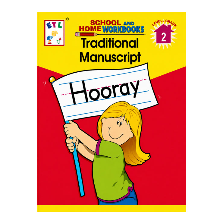 School And Home Workbooks - Traditional Manuscript 2 - Trade Paperback - Books for Kids
