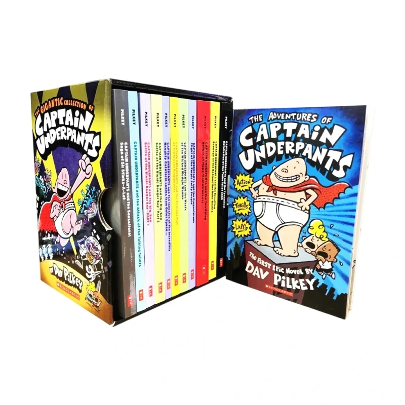 The Gigantic Collection Captain 1-12 Set by Dav Pilkey Trade Paperback - Children's Fiction