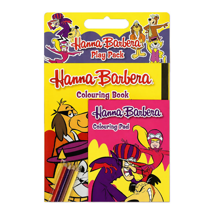 Hanna Barbera Colouring Book & Pad With Coloured Pencils Play Pack - Workbook For Kids