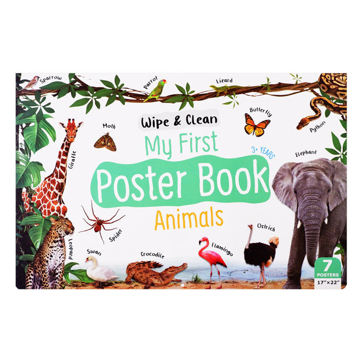 Wipe and Clean My First Poster Book - Animals - Learning Tools for Kids