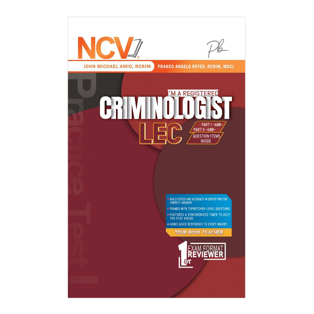 NCV Criminology LEC Practice Test 1 by John Michael Amio - Trade Paperback - Non-Fiction - Reference