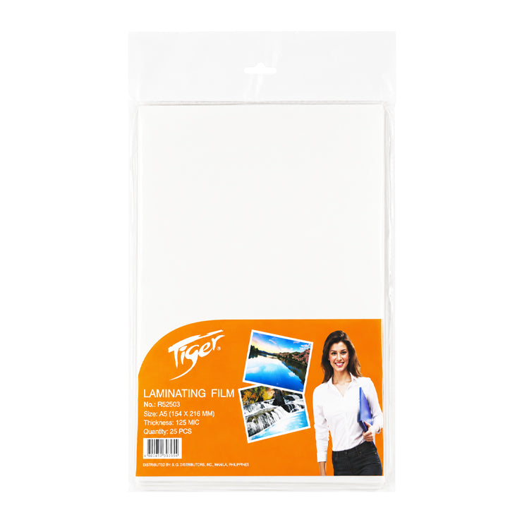 Tiger Laminating Film R52503 A5 125 Microns 25's