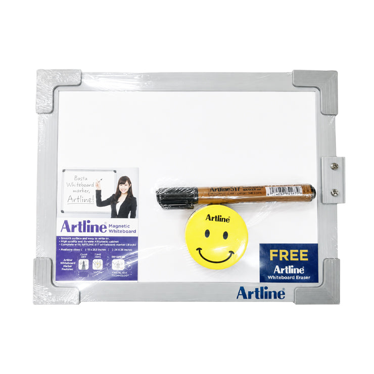 Artline Magnetic Board 11x8.5in Plastic Frame With 1pc Whiteboard Marker and Erase