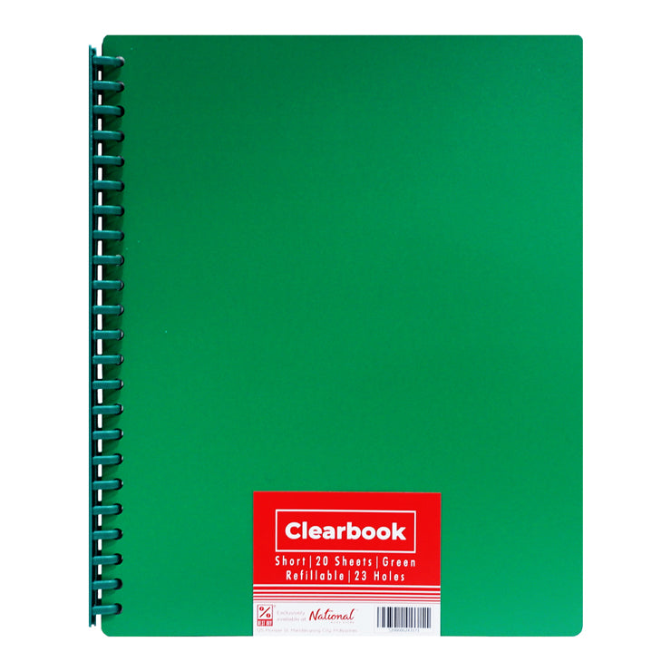 Best Buy Clearbook Refillable Short 20 Sheets 23 Holes, Green - School & Office Supplies