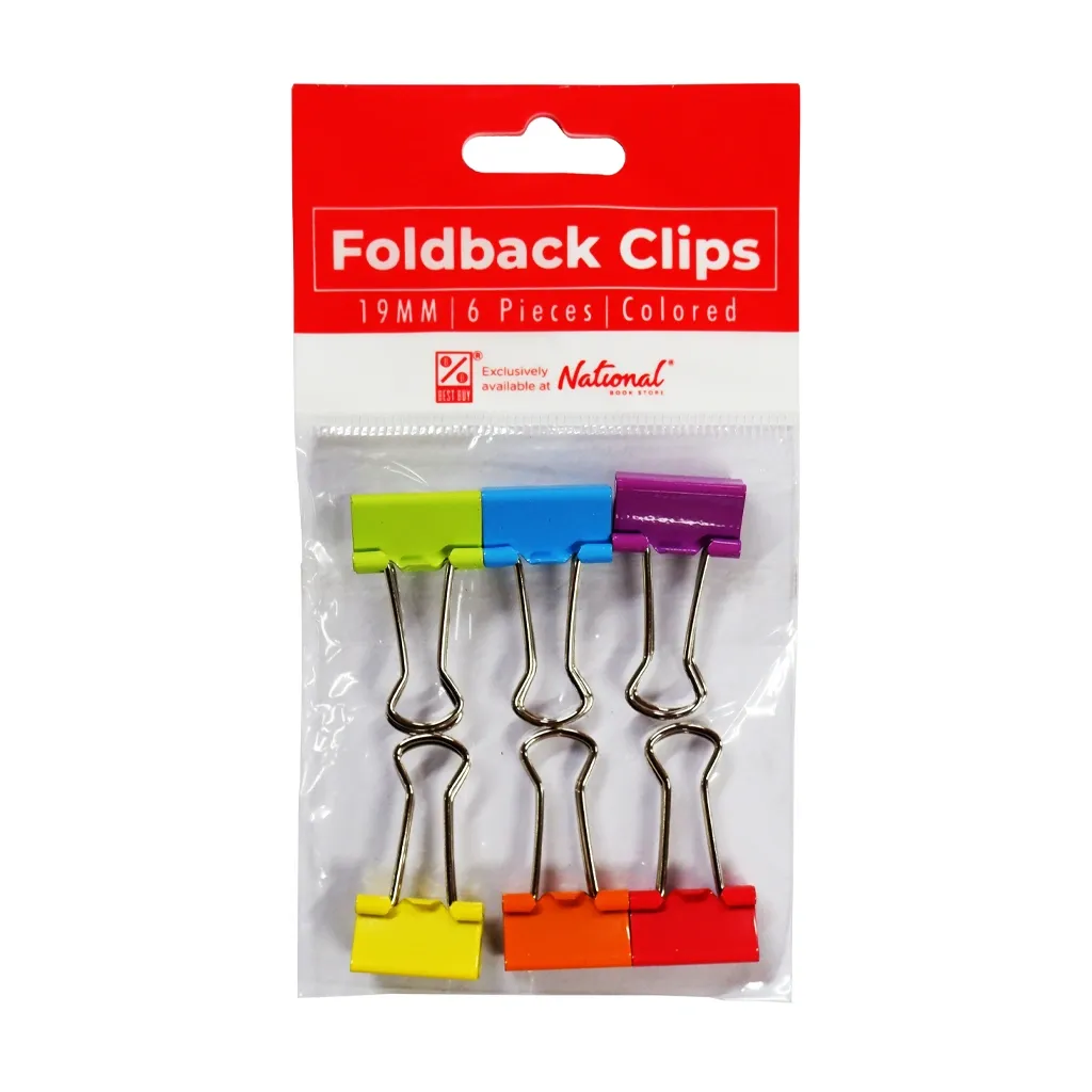Best Buy Clip Foldback 0.75Inches Pieces 19mm Assorted Colo - Filing Supplies