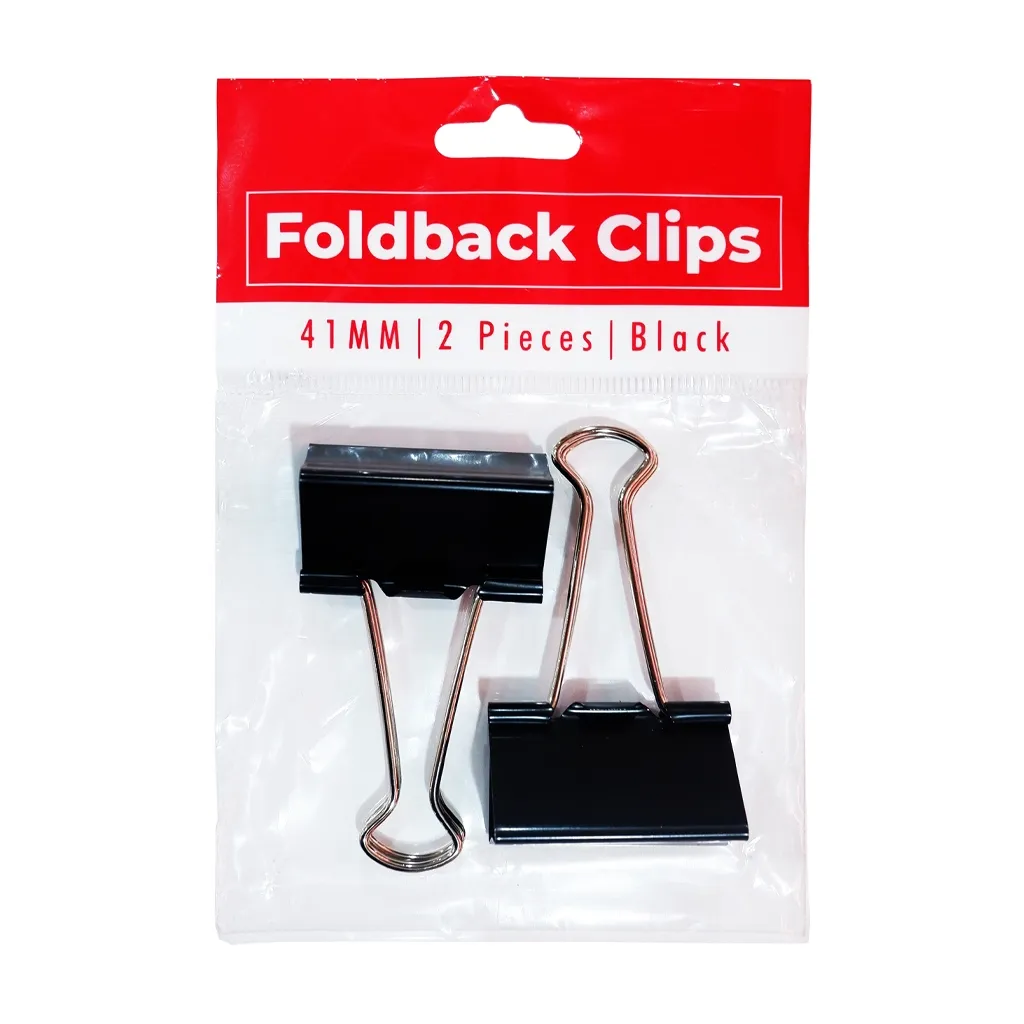 Best Buy Clip Foldback 1.62Inch 2 Pieces 41mm Black - Filing Supplies