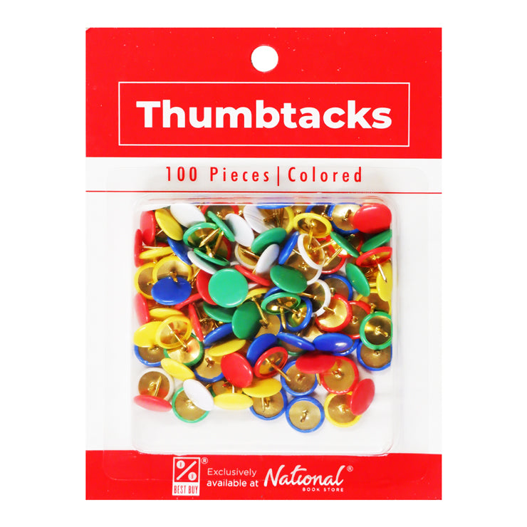 Best Buy Thumbtacks 100's Assorted Color - School & Office Supplies