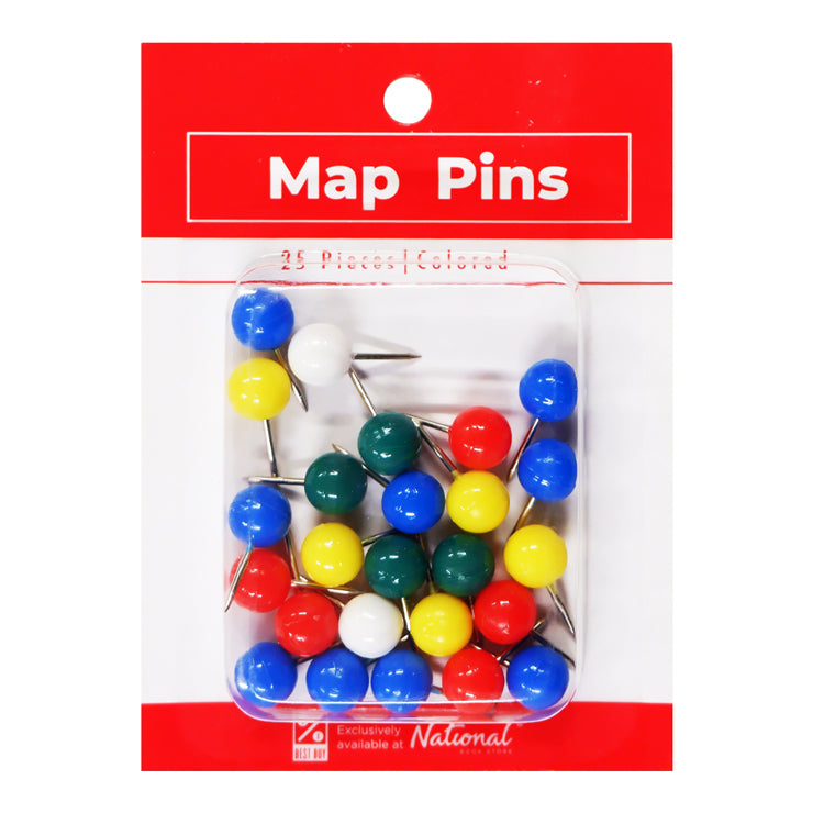 Best Buy Map Pin 25 Pieces Assorted Color - School & Office Supplies