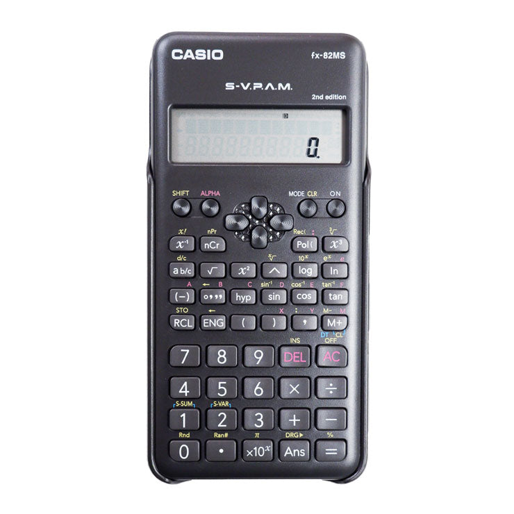 Casio Scientific Calculator FX82MS Black 240 Functions 2nd edition Battery Operated 2 Line Display