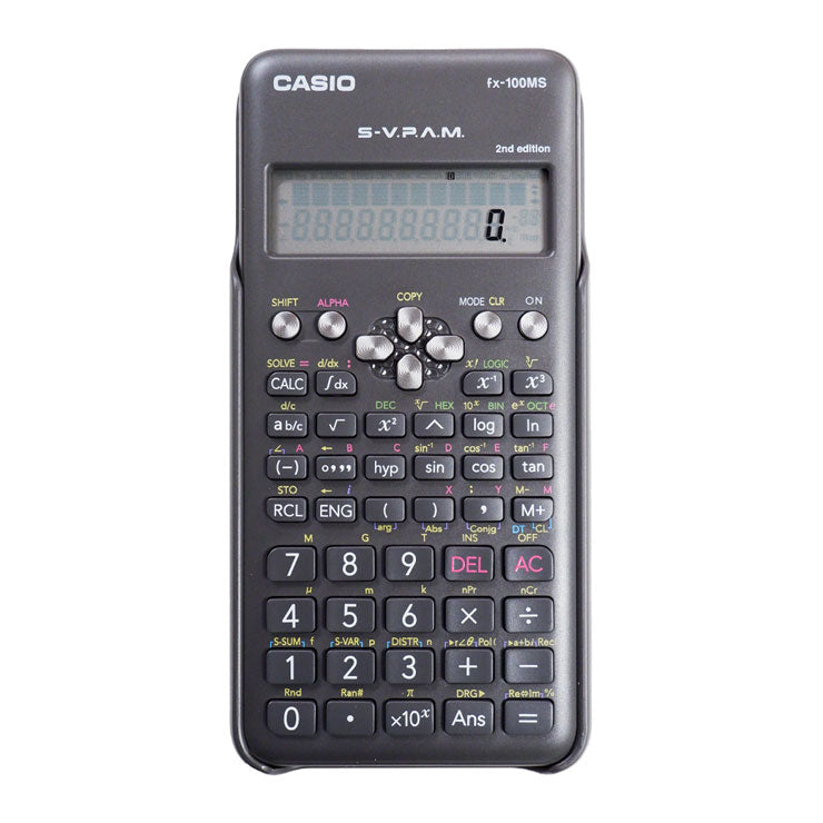Casio Scientific Calculator FX100MS Black 300 Functions Battery Operated 2 Line Display 2nd edition