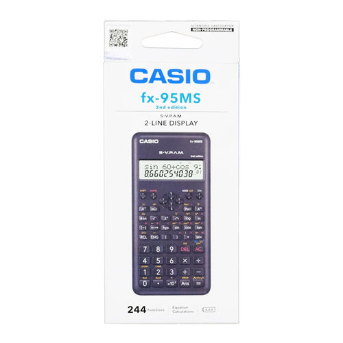 Casio Scientific Calculator FX95MS Black 244 Functions 2nd edition Battery Operated 2 LINE Display