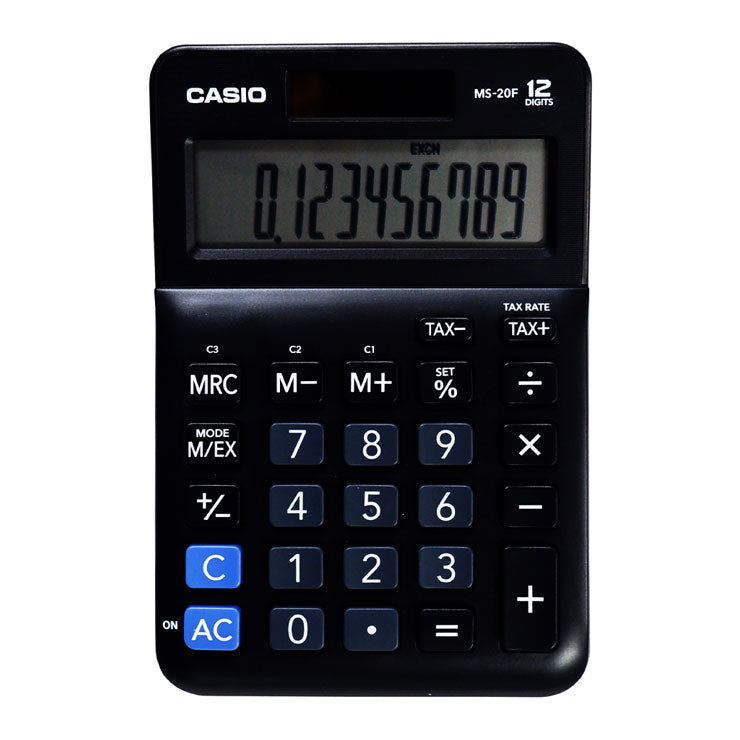 Casio Desktop Calculator 12 Digits Dual Power MS20F - School & Office Supplies