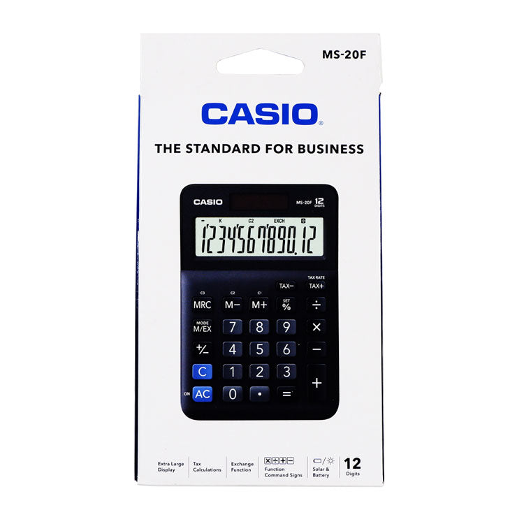 Casio Desktop Calculator 12 Digits Dual Power MS20F - School & Office Supplies